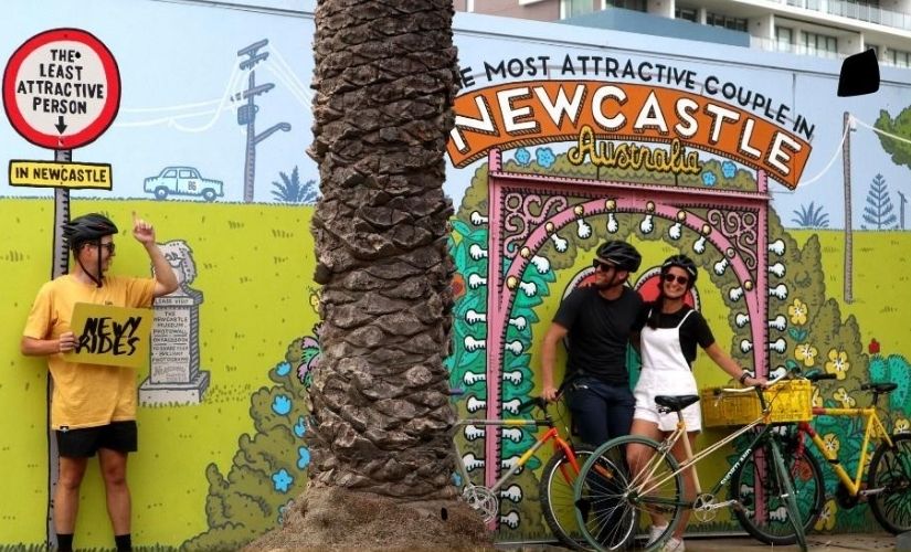 Newcastle interactive photowall © Trevor Dickinson and Newy Rides