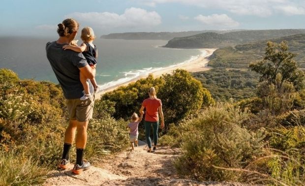 Glenrock State Conservation Area from Hickson Street Lookout Family overlooking Glenrock State Conservation Area from Hickson Street Lookout
